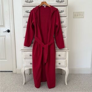 Gap Red Hooded Lounge Pocketed Duster Robe